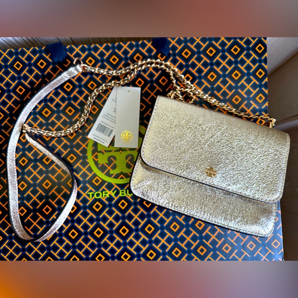Tory Burch Handbags - Tory Burch Crinkle Metallic Mini Shoulder Bag